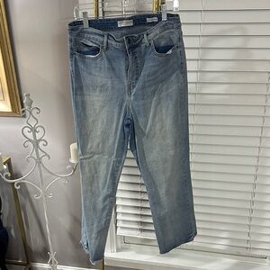 Sanctuary Women's Blue high rise crop Straight Leg Jeans